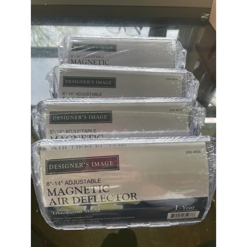 Bundle Of 4 Designers Image Magnetic Air Vent Deflector 8”-14” Adjustable